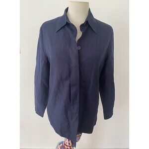 Harve Benard 100% Linen Jacket Size 10 Navy Blue